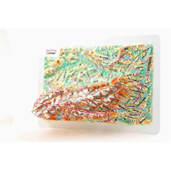 TestPlay 3400 Austria Raised Relief Map, Unframed - Souvenir Size