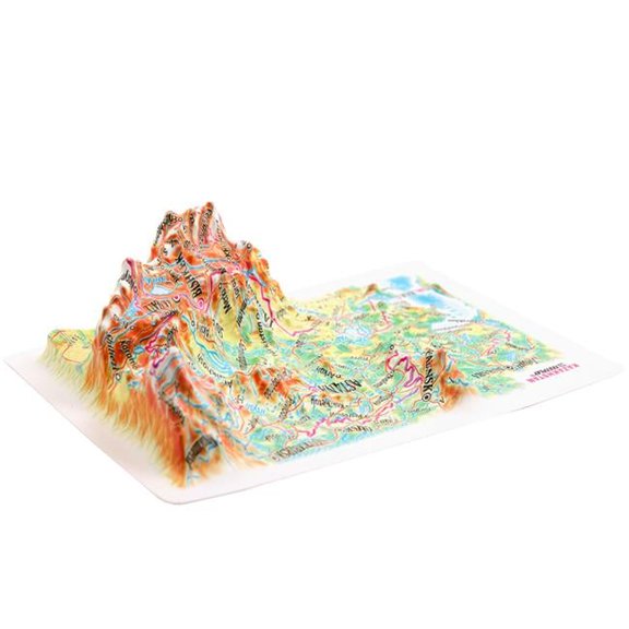 TestPlay 3468 Kazakhstan Raised Relief Map, Rubberized Foam Backing Plus Magnet - Souvenir Size