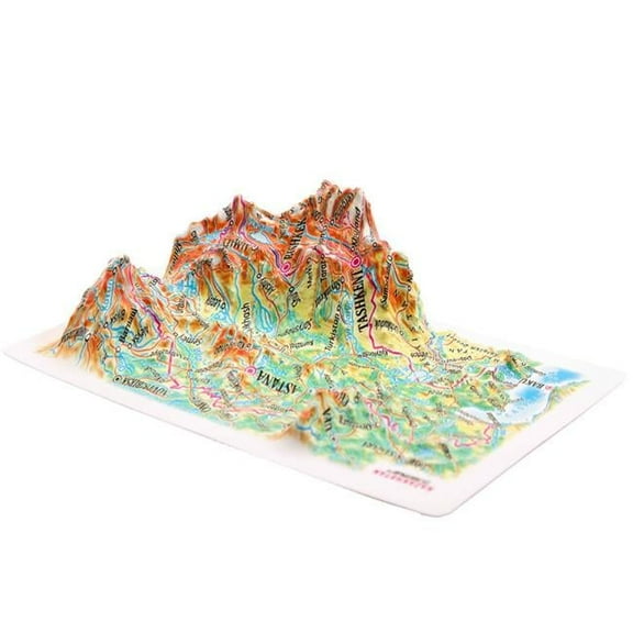 TestPlay 3469 Kazakhstan Raised Relief Map, Rubberized Foam Backing - Souvenir Size