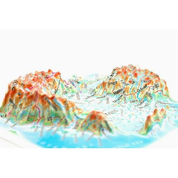 TestPlay 3509 Greece Raised Relief Map, Rubberized Foam Backing Plus Magnet - Souvenir Size
