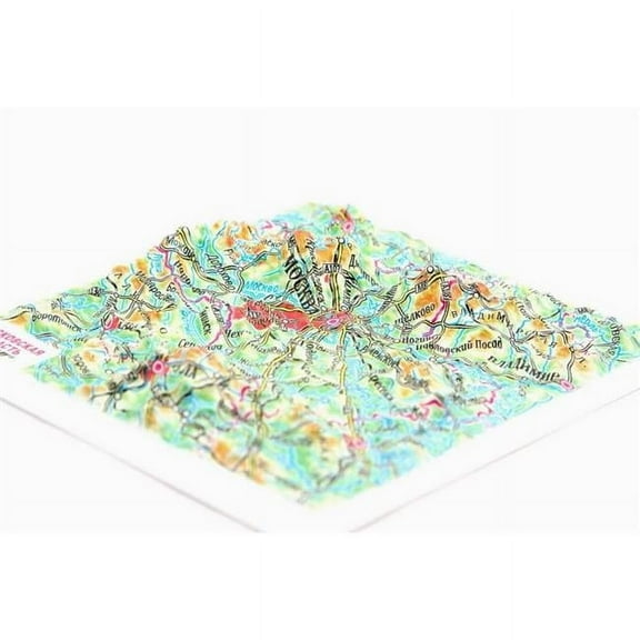 TestPlay 3522 Moscow Region Raised Relief Map, Rubberized Foam Backing - Souvenir Size
