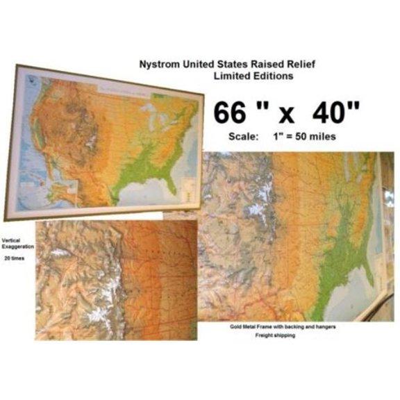 TestPlay 66 x 40 in. US Raised Relief Map - Extra Large