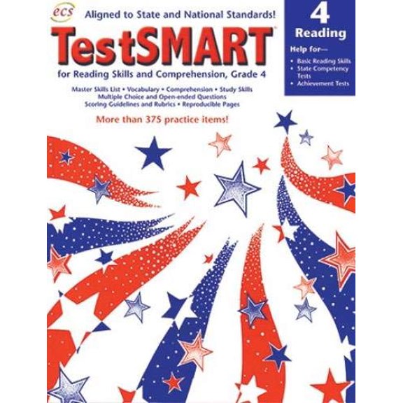 Pre-Owned TestSMART for Reading Skills and Comprehension, Grade 4: Help for Basic Reading Skills, State Competency Tests, Achievement Tests Paperback