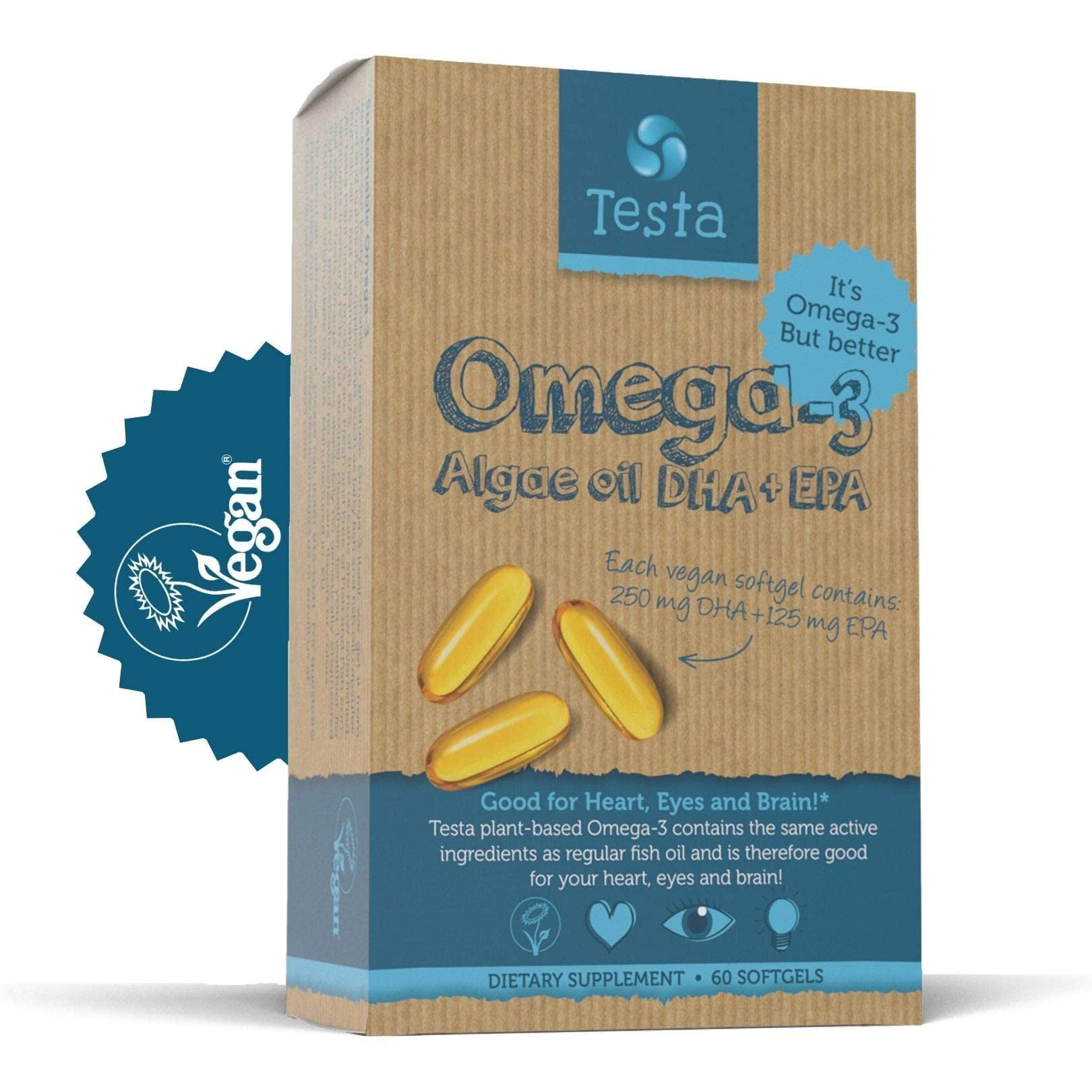 Testa Omega3 Vegan DHA + EPA Supplement PlantBased Omega 3 from
