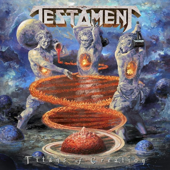 Testament - Titans of Creation (Clear with Orange & Blue Splatter) - Vinyl