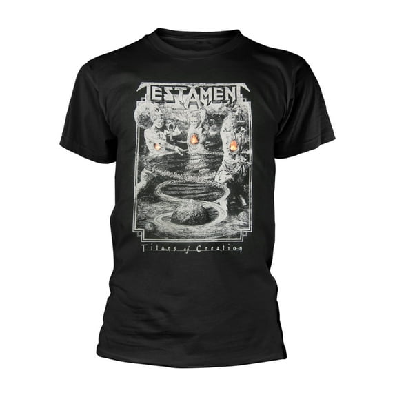 Testament Unisex T-shirt: Titans Of Creation (Grey) Europe 2020 Tour (back print)