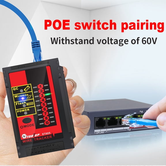 Tester,Check Switch Poe 60v With Low Poe Withstand Of Indicator Auto Low Battery Indicator Switch Poe Withstand Auto Off Tester Cable Check Withstand Of 60v Cable Port Tester