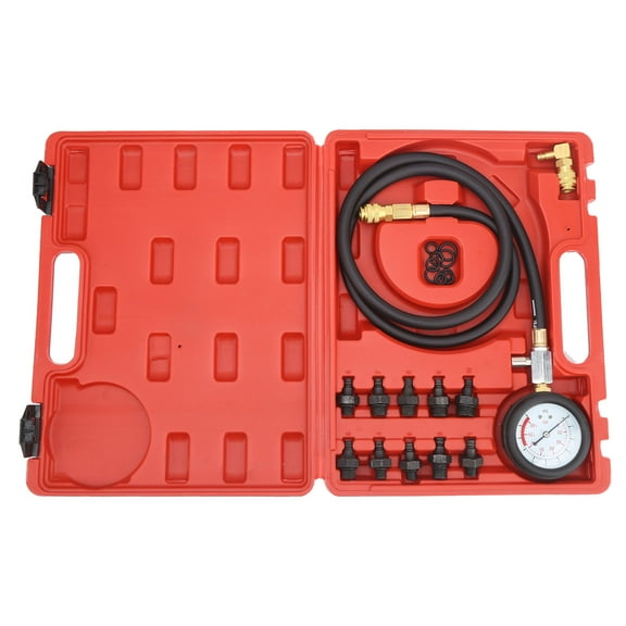 Tester Gauge, Toolbox, Low Oil Alert & 90 Adapter Complete Engine Oil Pressure Diagnostic Kit