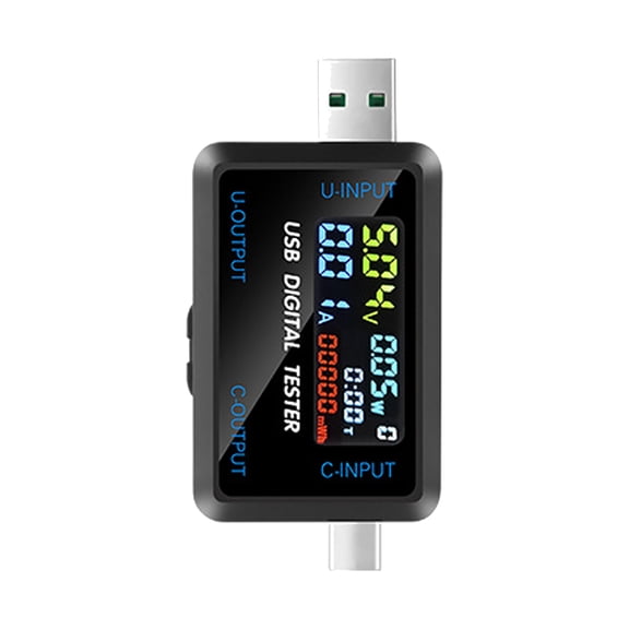 Tester Multi-function USB Voltage Current Test Meter Digital IPS Display Capacity Tester Power Tester Digital Voltmeter Electrical Appliances Detection Device Support 9 Groups Of