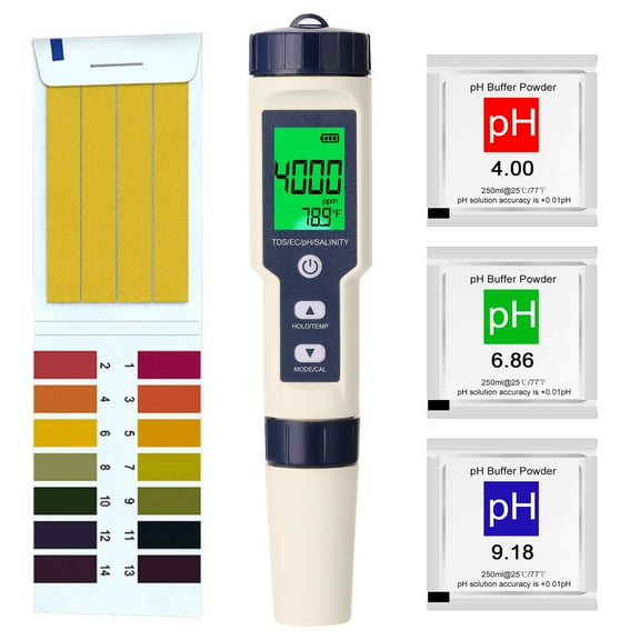 ,Tester Temperature In 1 Combo Meter 5 In Salinity And Quality 5 Meter Ph/ec//salinity/thermometer 1 Professional 5 Meter Ec Salinity Meter Professional Water Quality Combo 5 By Ph