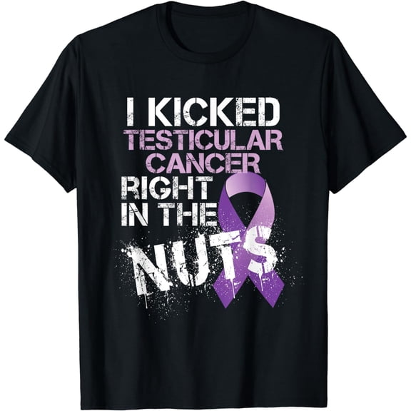 Testicular Cancer Awareness Survivor Kicked In The Nuts Ball T-Shirt