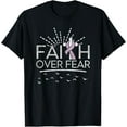 thumbnail image 1 of Testicular Cancer Faith over Fear Light Purple Ribbon T-Shirt Shirts, 1 of 4