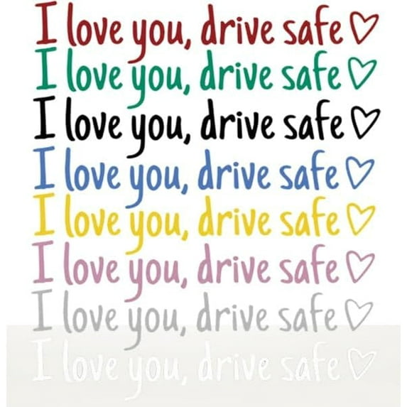 Testimiony/Prompttion Sticker, I Love You, Drve Safe Sticker, Women Car Decal for Rearview Mirror, 8 Colors Car Window Decal, Rear View Driving Safety Hearty Reminder (mix-24set)