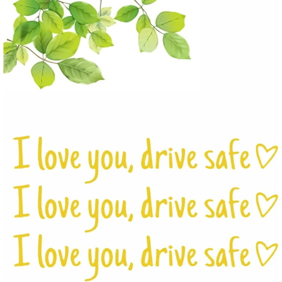 Testimiony/Prompttion Sticker, I Love You, Drve Safe Sticker, Women Car Decal for Rearview Mirror, 8 Colors Car Window Decal, Rear View Driving Safety Hearty Reminder (yellow)