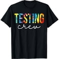 thumbnail image 1 of Testing Crew Tie Dye Appreciation Day Hello Back To School Black Casual T-Shirt, 1 of 5