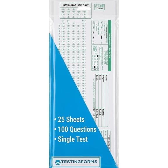 Testing Forms 882-E Scantron Compatible TEST-100E (25 Sheet Pack)
