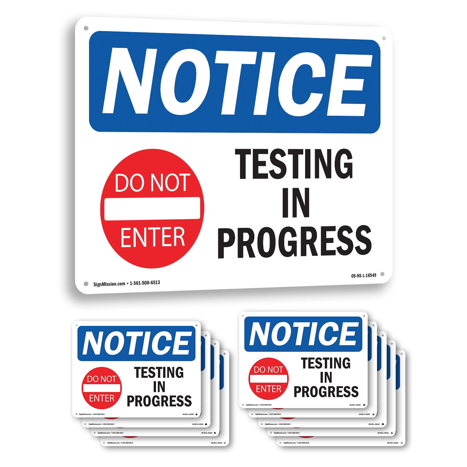 Testing In Progress OSHA Notice Rigid Plastic Sign 10 Inch x 7 Inch ...