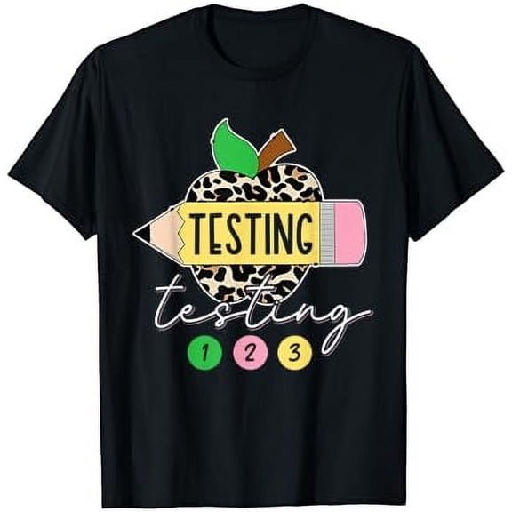 Testing Testing 123 Leopard Test Day For Teachers Students T-Shirt, Unisex T-Shirt
