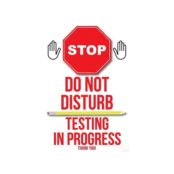 Testing in Progress Quiet Please Poster Standardized Exam Do Not Enter Sign for School Classroom Door Bulletin Board State Assessment Season