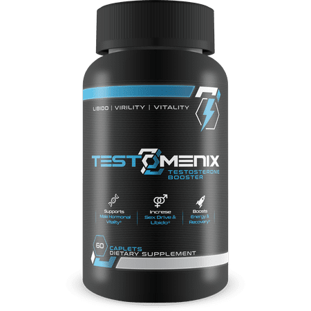 TestoMenix - All Natural Testosterone Booster - Increase Energy and Muscle Mass - 60 Caplets