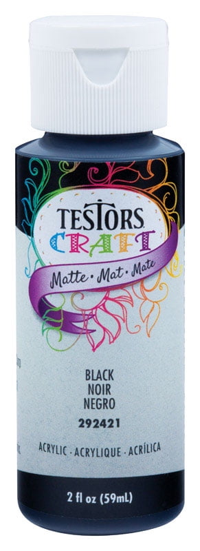 Testor 223537 2 oz Black Matte Acrylic Craft Paint