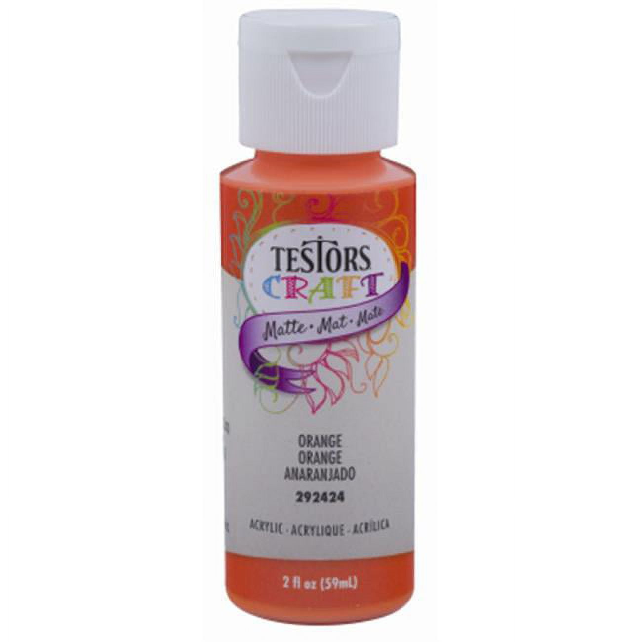 Testor 223540 2 oz Orange Matte Acrylic Craft Paint