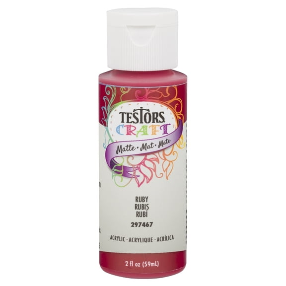 Rust-Oleum Testor Acrylic Craft Paint Matte - Permanent Liquid - 2 oz Ruby