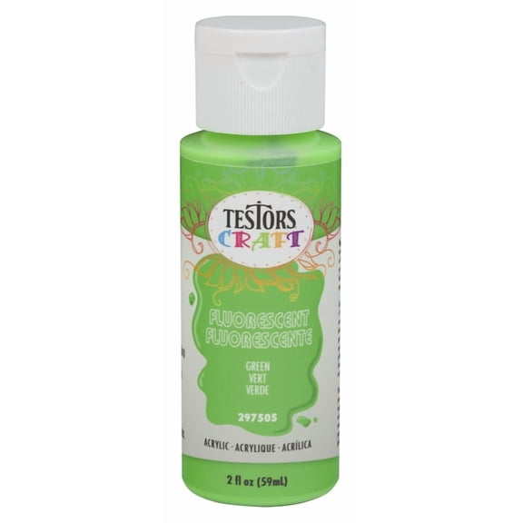 297505 Acrylic Craft Paint, Green Fluorescent, 2-oz. - Quantity 1