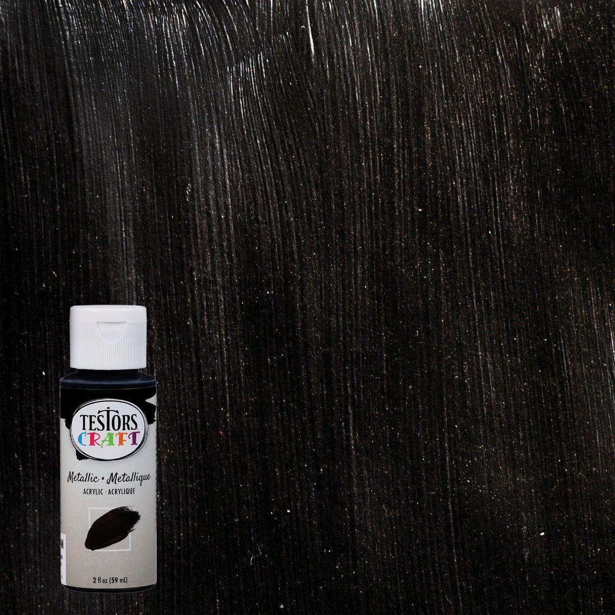 Testors 2 Oz. Acrylic Metallic Craft Paint, Black 292492