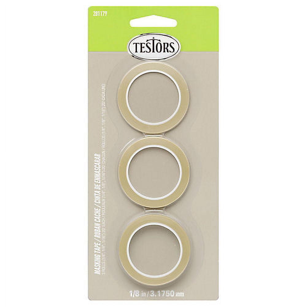 Testor Corp. Masking Tape 1/4" 1/8" 1/16" Gray Carded 6pk TES281179 Misc. Tool/Construction Accys