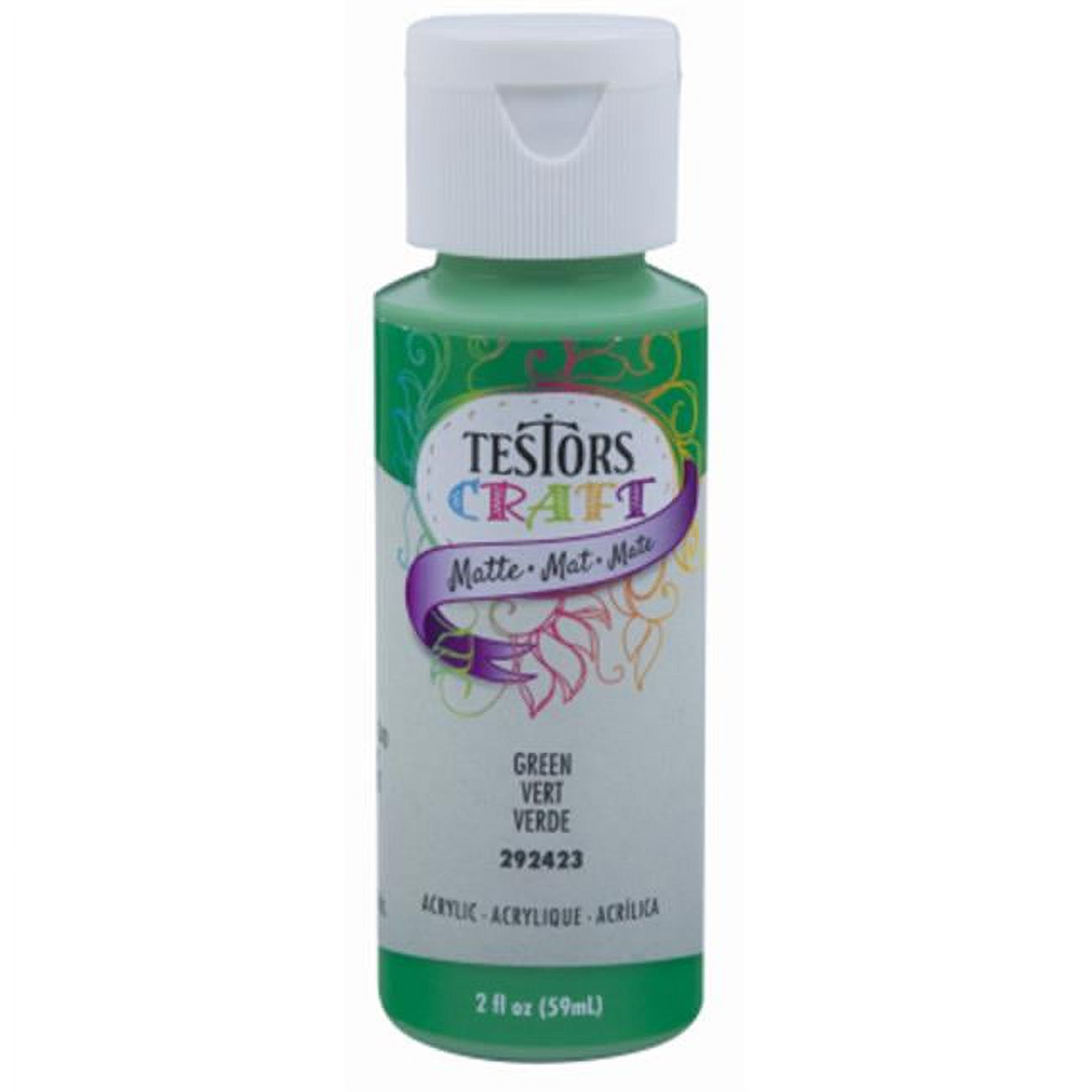 Testor Corp. Testors 2oz Acrylic Craft Paint Matte Green TES292423A Plastics Paint Acrylic