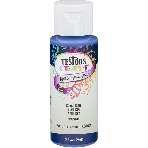 Testor's 297431A 2 Oz Royal Blue Matte Acrylic Craft Paint