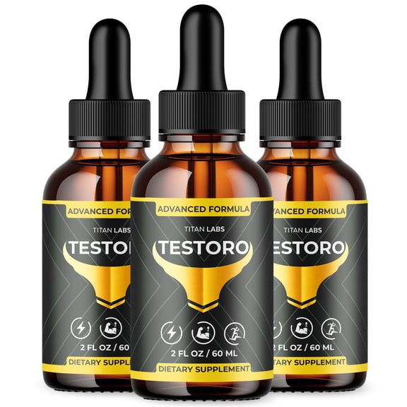 Testoro Drops Maximum Strength Support Liquid Supplement (90 Servings)
