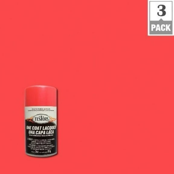 Testors 1841MT One-Coat Lacquer Craft Spray Paint, Electric Pink Gloss, 3-oz. - Quantity 3