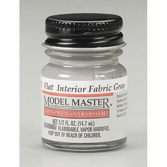 Testors 28013 Interior Fabric Gray Flat Auto Lacquer Paint - 1/2 oz. Bottle