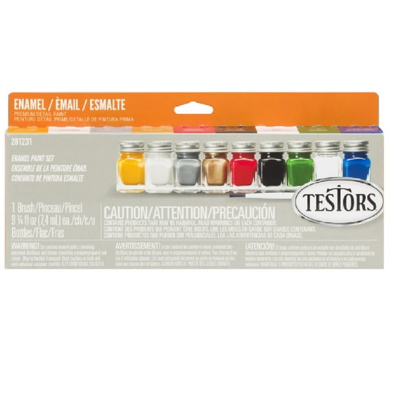 Testors 281231 Primary Colors Acrylic Paint Set, 9 Pc, Each
