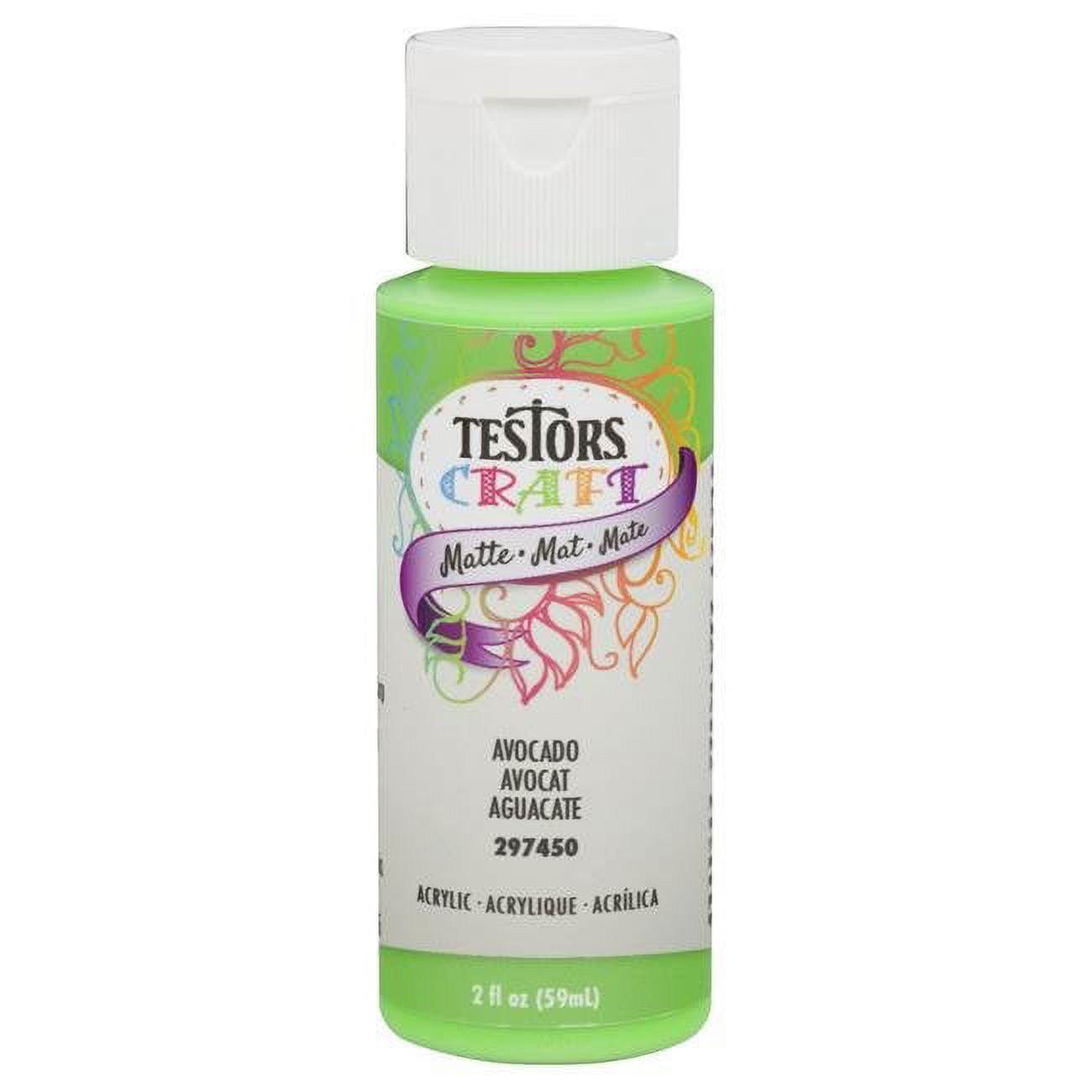 Testors 297450 2 oz Matte Acrylic Craft Paint, Avacado