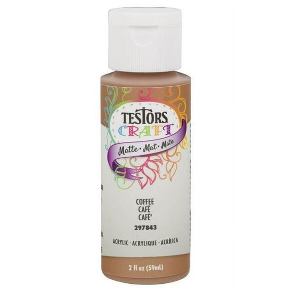 Testors Craft 2 Oz. Matte Coffee Acrylic Paint 297843