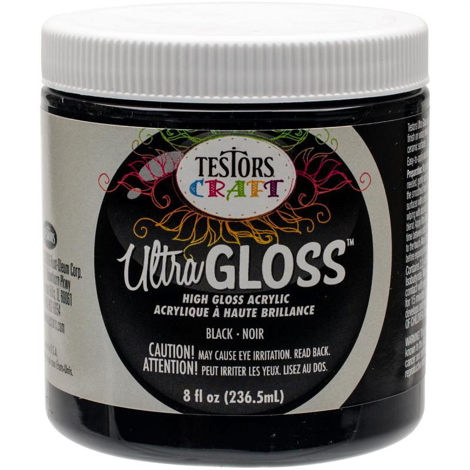 Ultra Gloss Paint 8oz 6/PkgBlack, Pk 1, Testors