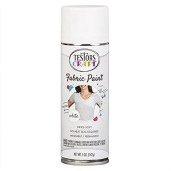 Testors 344359 Craft Fabric Spray Paint, White, 5-oz. - Quantity 1