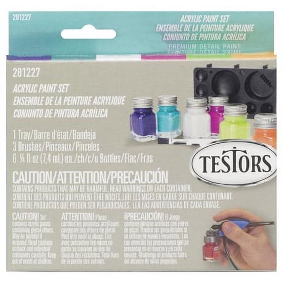Testors Acrylic Enamel Paint Set 12 ml Assorted Matte Art Paints & Pigment Powders Pack