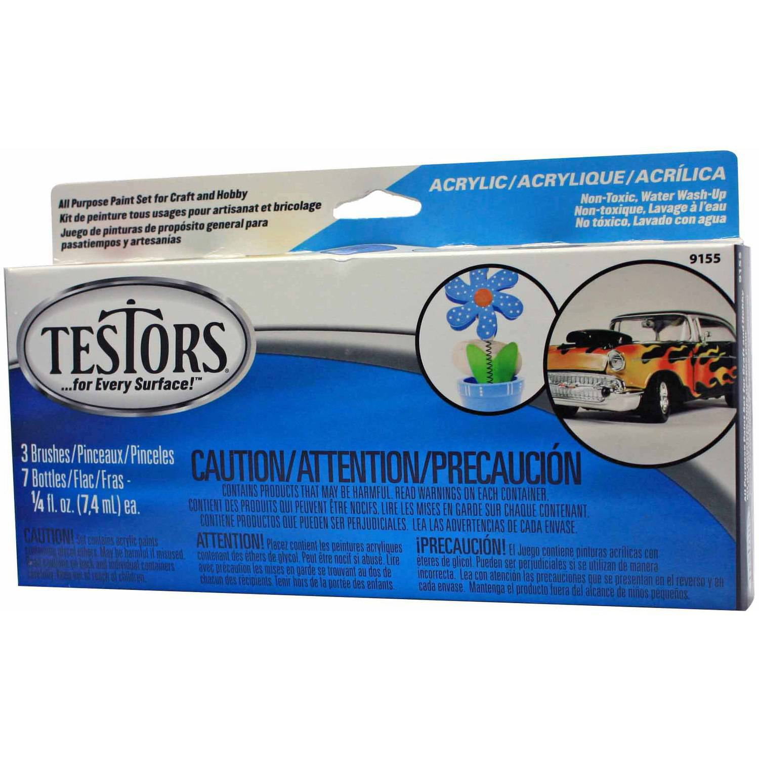 Testors Acrylic Primary Craft Paint Set