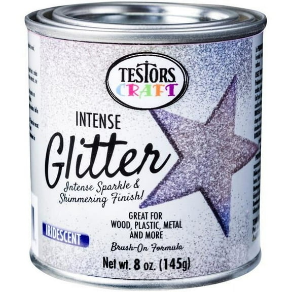 Testors Craft Intense Glitter Paint Multicolor Iridescent Glitter, 8 oz