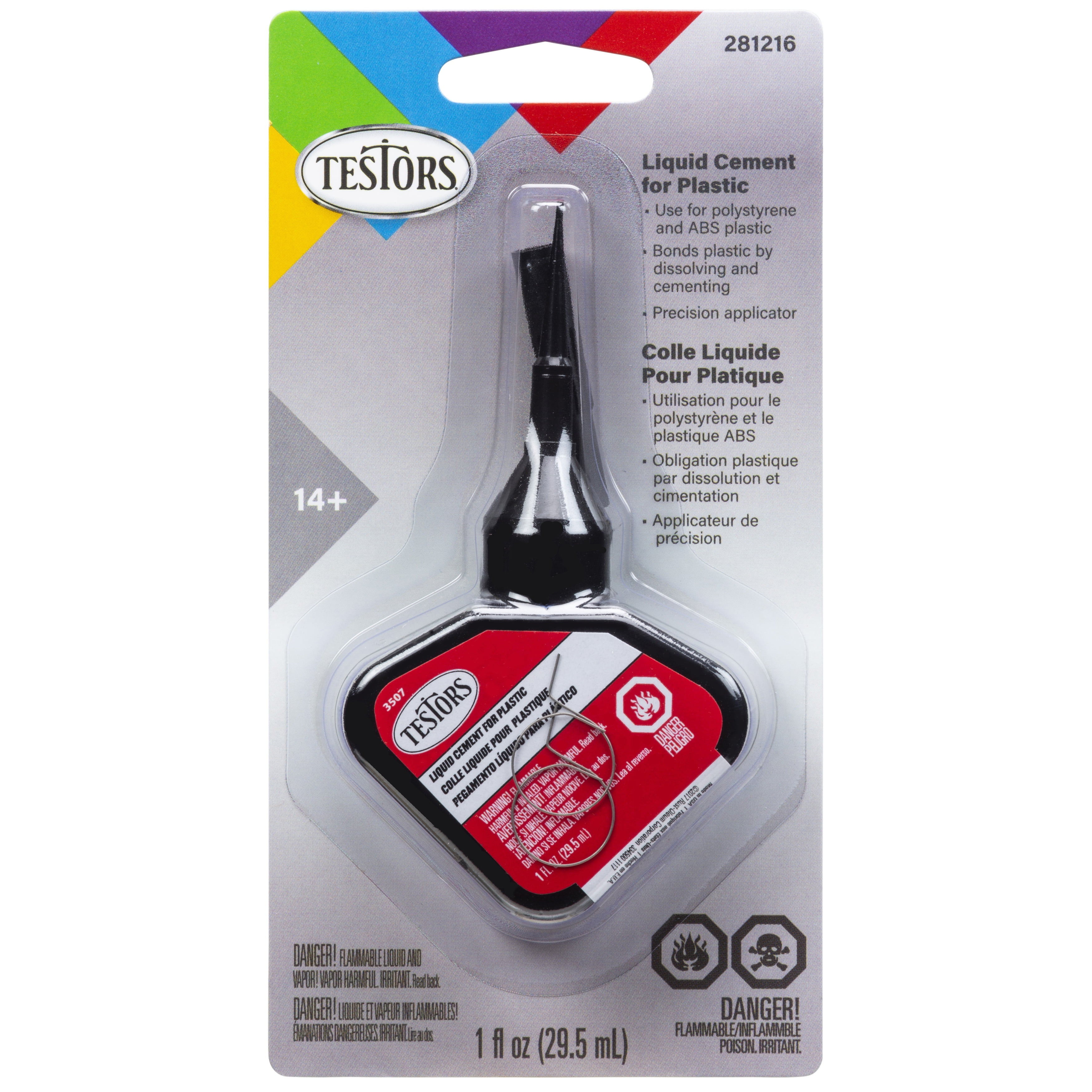 Testors Liquid Cement for Plastic 1oz PrecisionTip, Black (TES281216