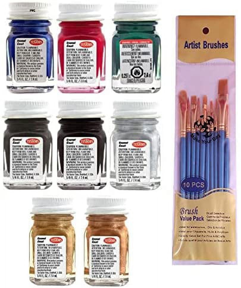 Testors Metallic Enamel Paint Variety, Artic Blue, Graphite Gray, Black