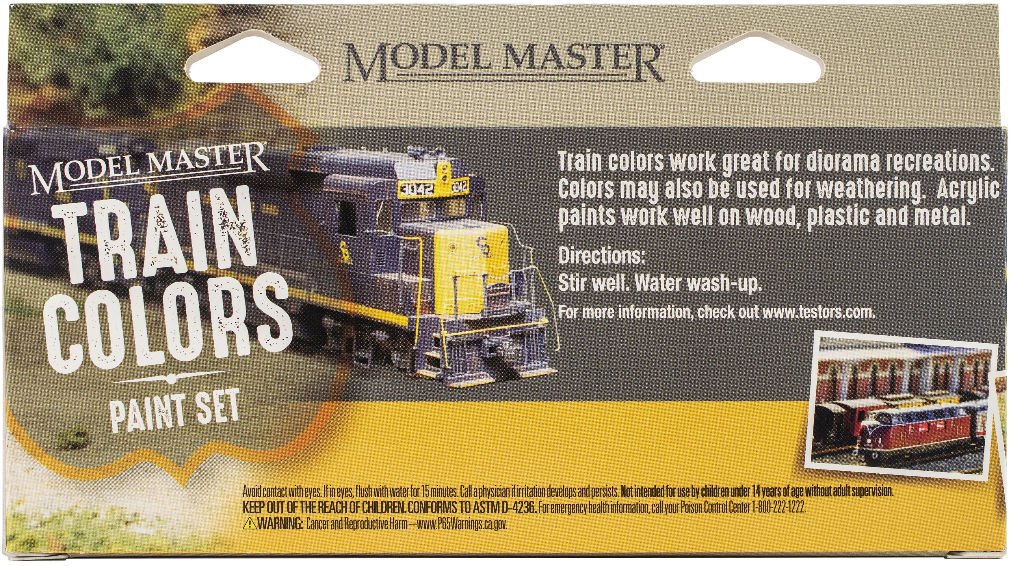 Model Train Color Sample Testors Model Master Theme Paint Set 6/Pkg-Train Colors - Walmart.com