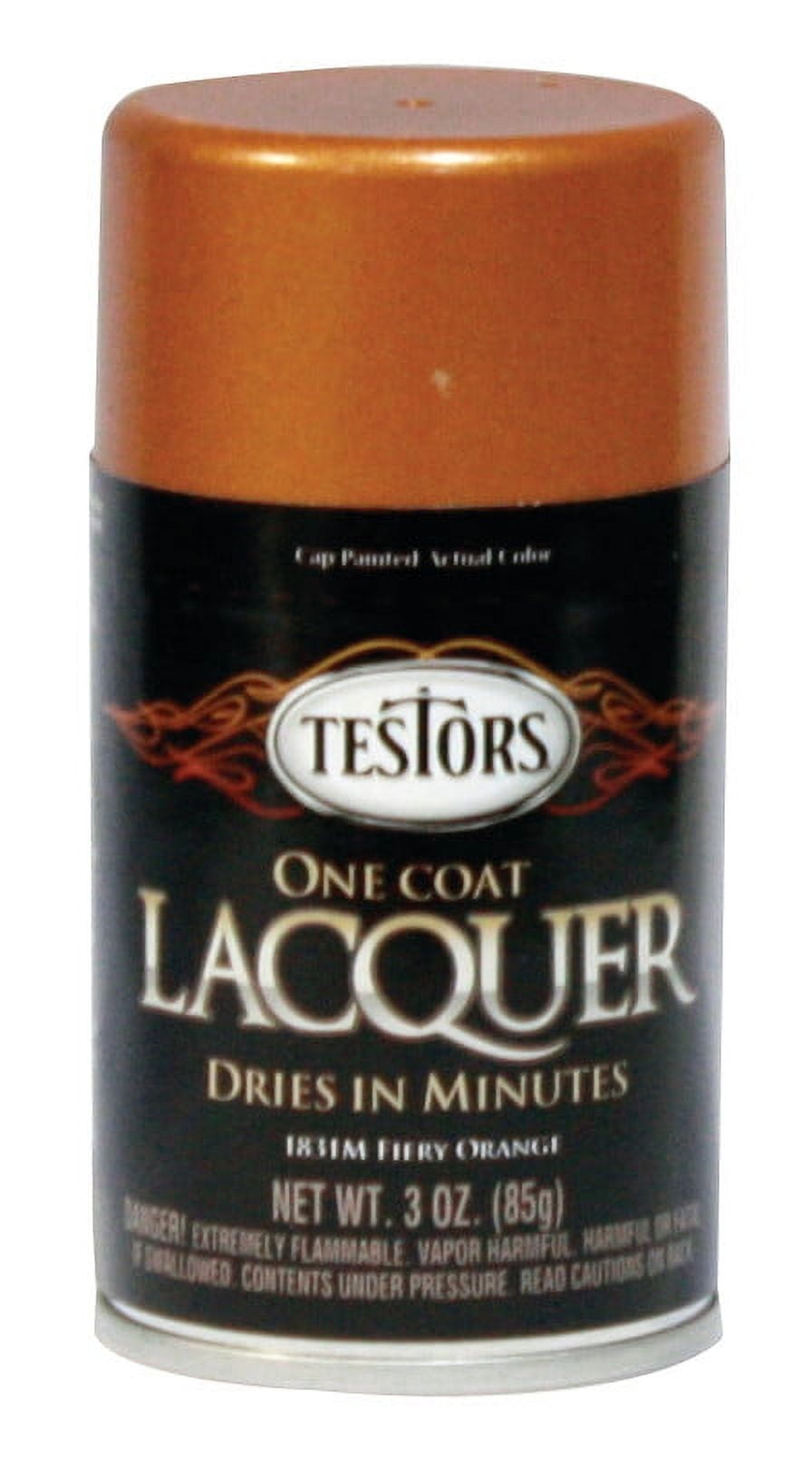 Testors One Coat Lacquer Paint, 3 oz. Spray Can, Fiery Orange