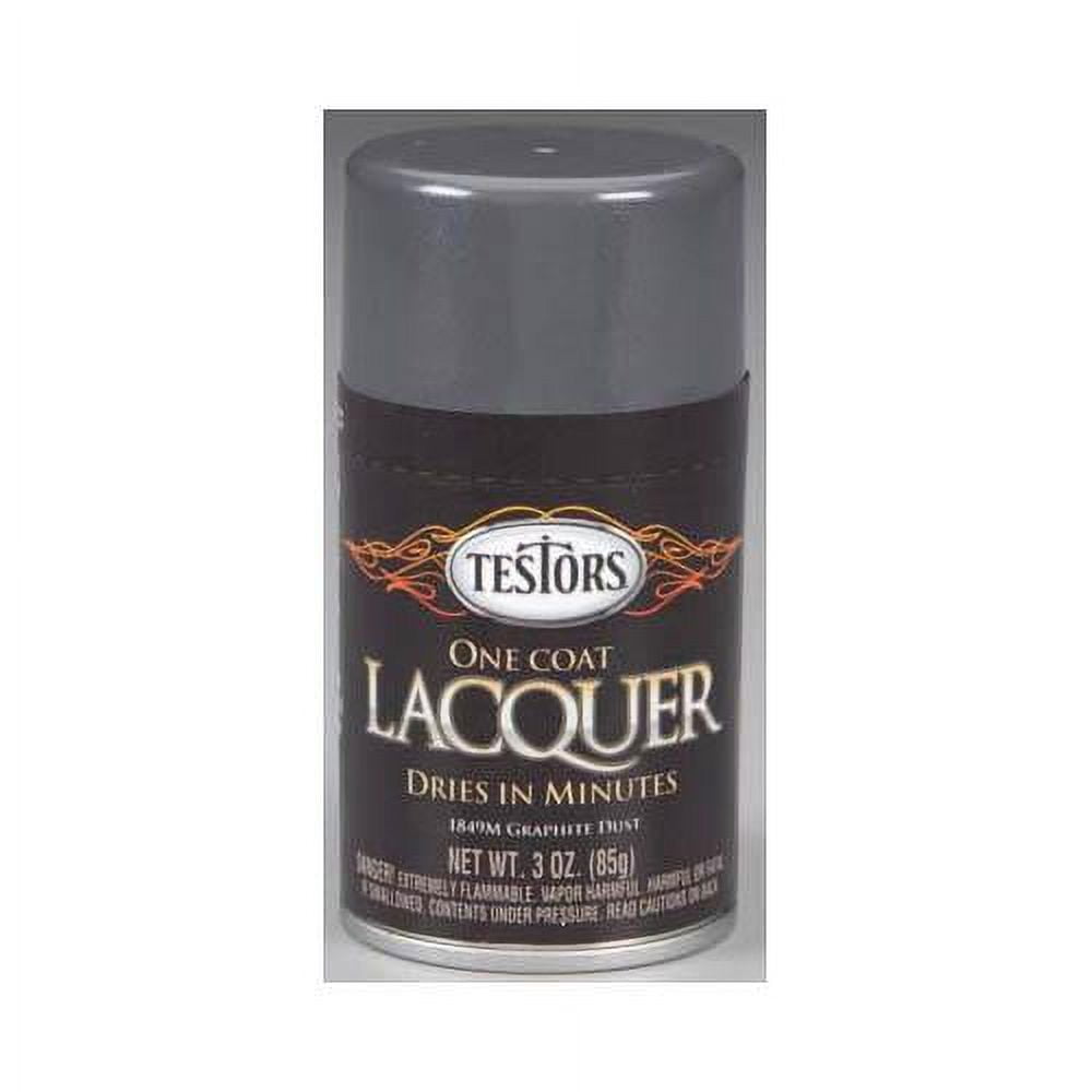Testors One Coat Lacquer Paint, 3 oz. Spray Can, Graphite Dust