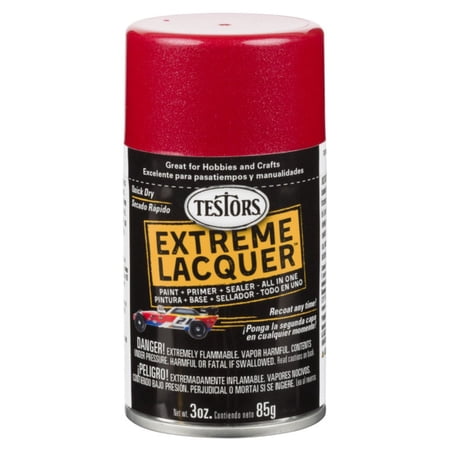 Testors One Coat Lacquer Paint, 3 oz. Spray Can, Revving Red