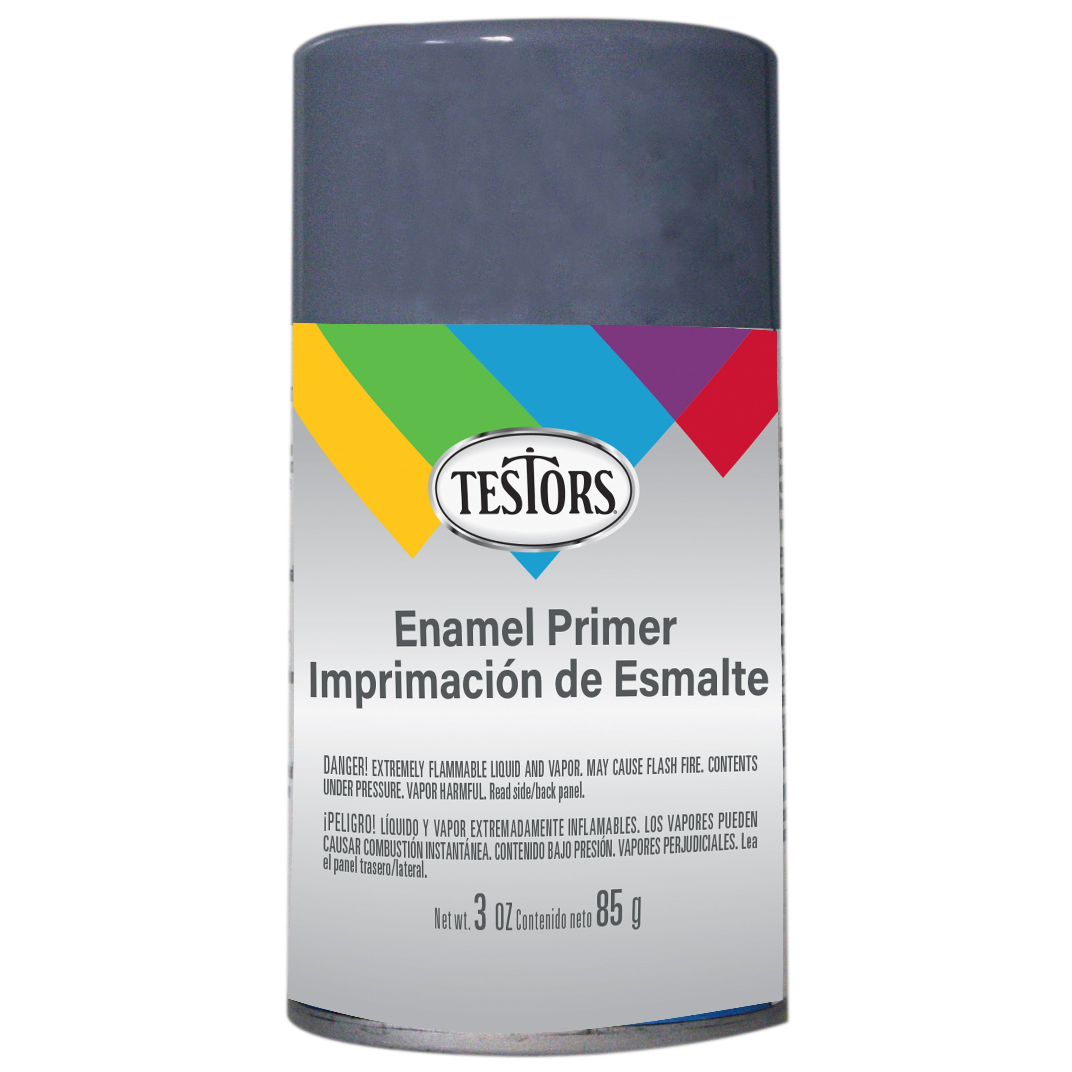 Testors Spray Enamel Primer 3ozSemiGloss Gray